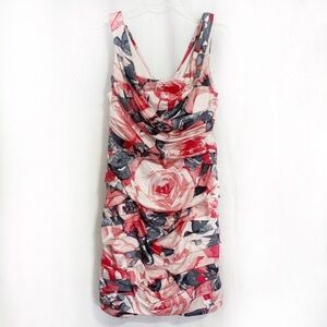 🌸Express Pink and Gray Ruched Bodycon Mini Dress